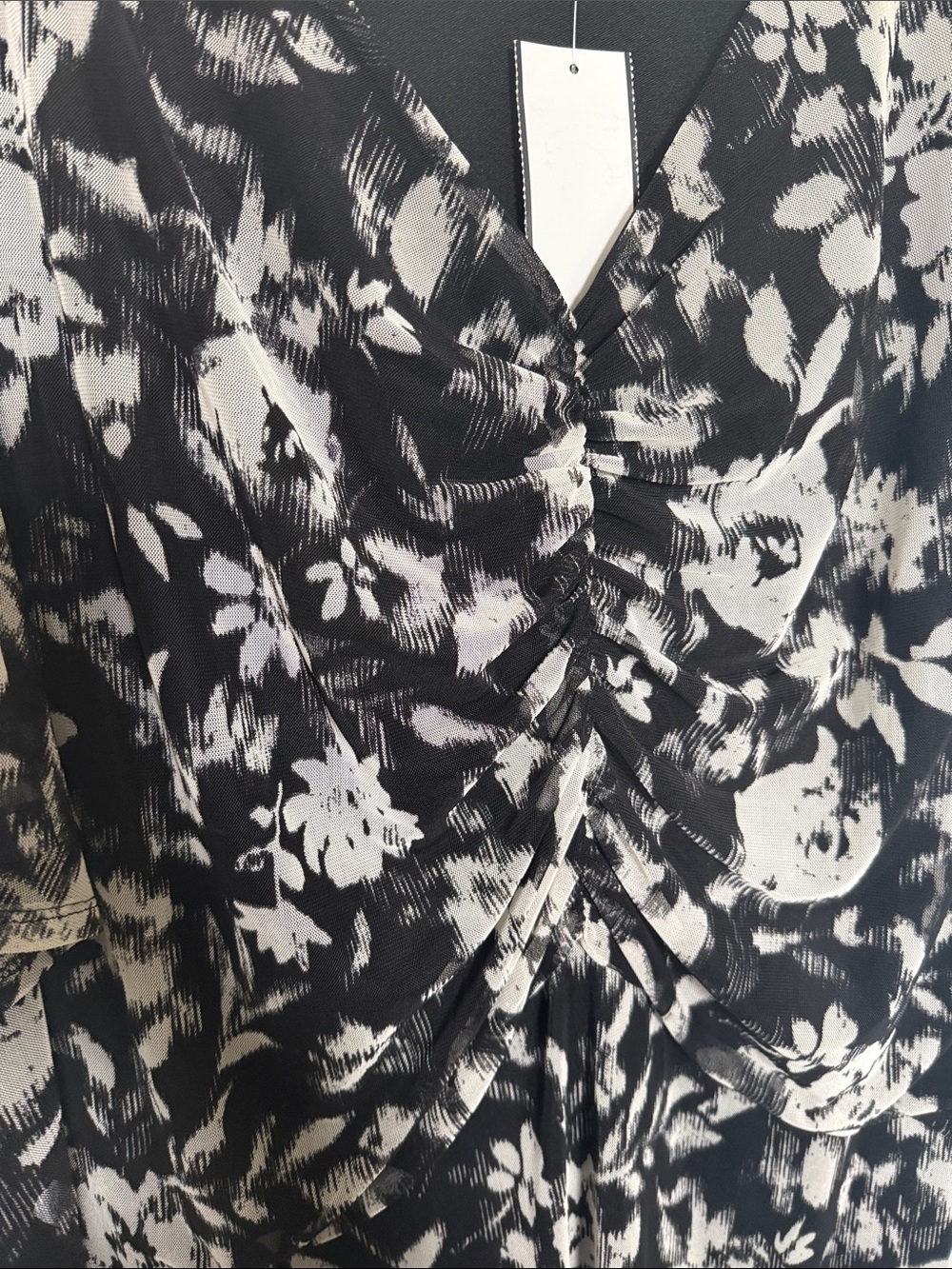 NWT connected apparel Black and White Floral V-Neck Dress Sz 20 W - Picture 7 of 8